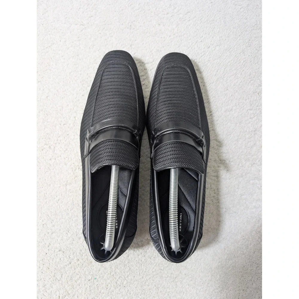 Giorgio Brutini Loafers Mens 8.5‎ Black Harry Woven Textile Penny Slip On Shoes